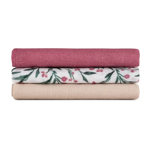 PETITE & MARS Sada plen Moussy Pink Meadow 68 × 68 cm 3 ks