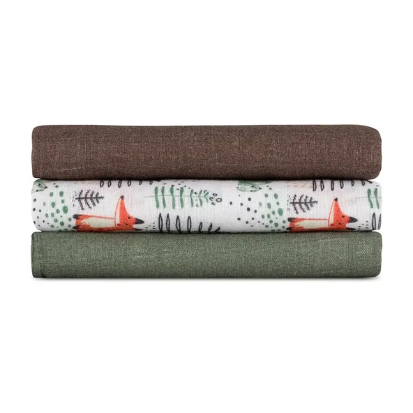 PETITE & MARS Sada plen Moussy Forest Fox 68 × 68 cm 3 ks