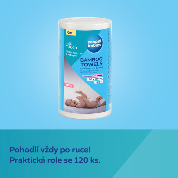 Canpol Babies bambusové jednorázové ubrousky 120 ks