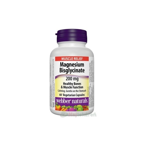 Webber Naturals Hořčík bisglycinát 200 mg 60 kapslí