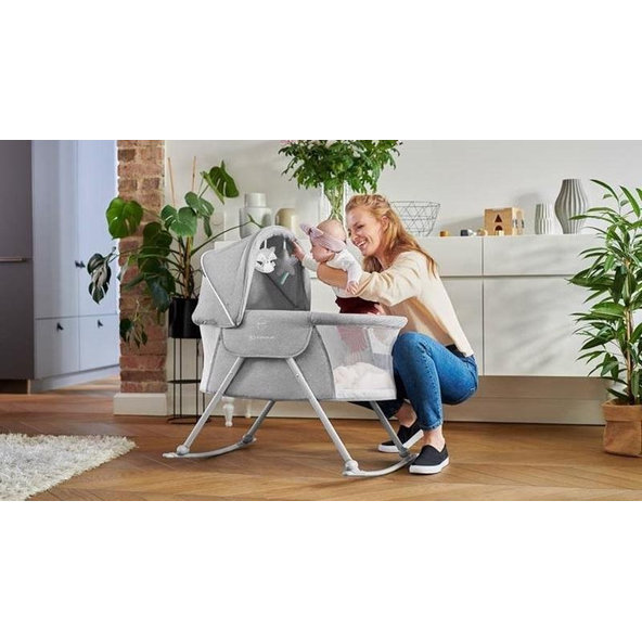 Kinderkraft detská postieľka 3v1 Lovi Gray