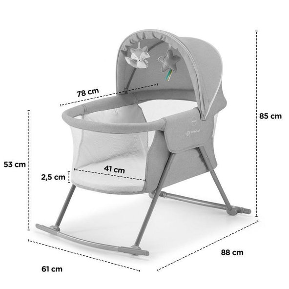 Kinderkraft detská postieľka 3v1 Lovi Gray