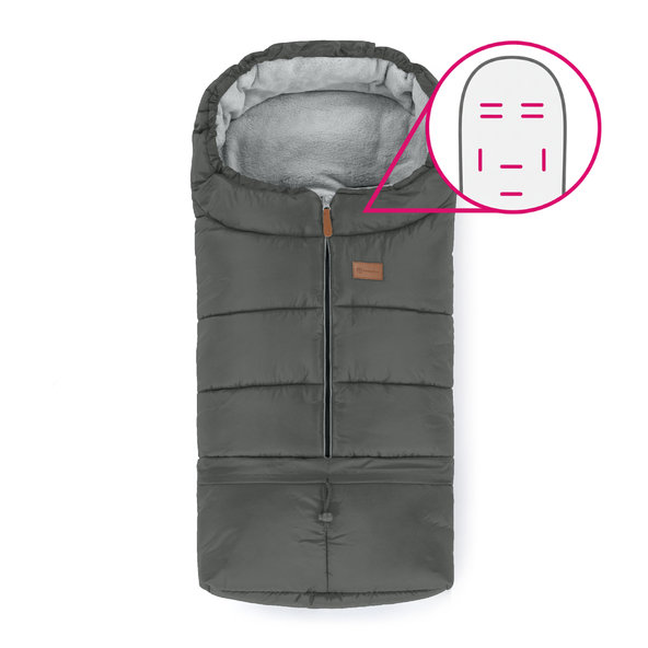 PETITE&MARS Fusak nastavitelný 3v1 Jibot Horizontal Charcoal Grey