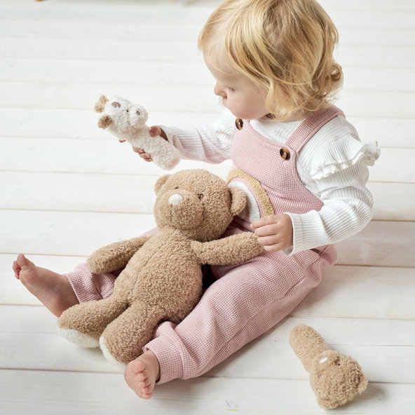 NATTOU Hračka plyšové chrastítko Teddy medvídek 14 cm, 0m+