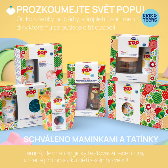 CHICCO Šumivé koupelové bomby POP pro děti a teenagery 3 ks