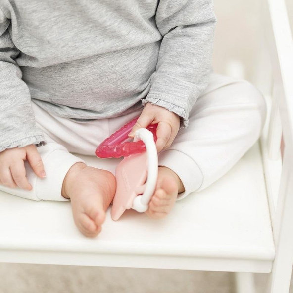 NATTOU Kousátko silikonové s chladící částí bez BPA růžový sloník
