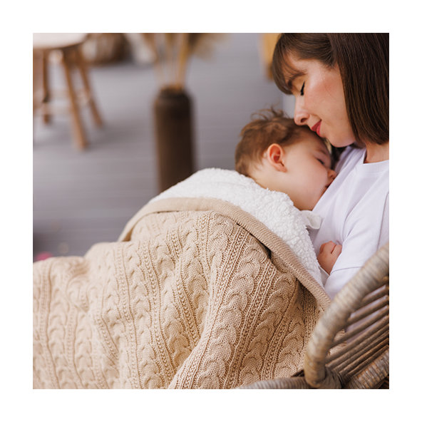 Babyono deka s fleecovou podšívkou 75×100 cm světle hnědá
