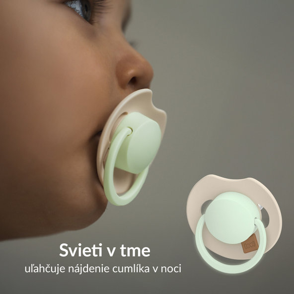 LOVI Prime Dudlík dynamický silikonový svítící Ivory/Blush 6–18 m 2 ks