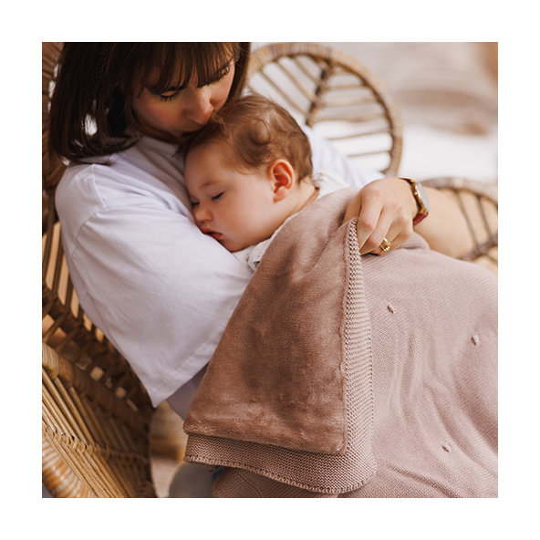 Babyono deka z přírodní bavlny 0 m+ 75×100 cm tmavě béžová