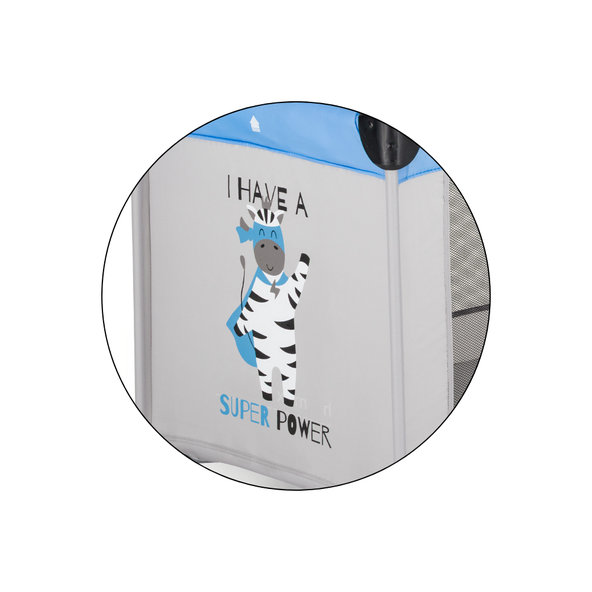 Petite&Mars cestovní postýlka Koot Zebra Super Power