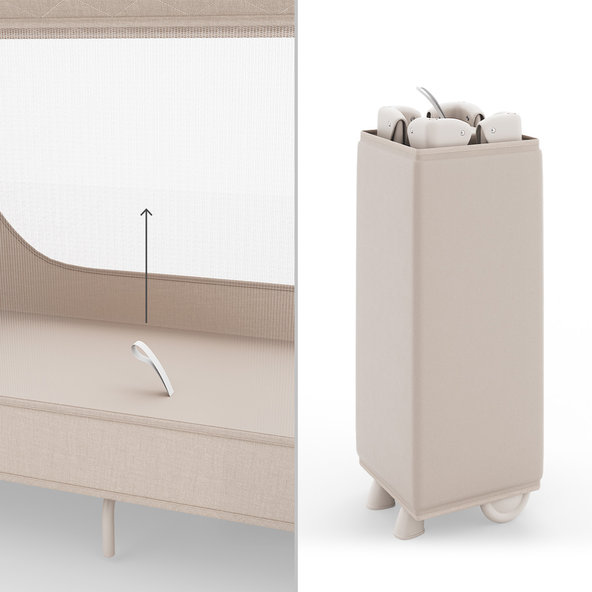 Kinderkraft cestovní postýlka s příslušenstvím Leody Up Beige