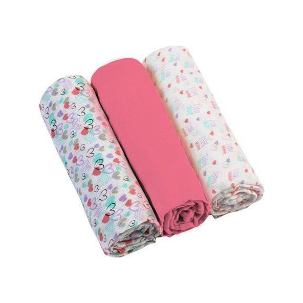 Babyono mušelínové pleny Super Soft 70×70 cm 3 ks růžové