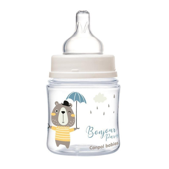 Canpol Babies Bonjour Paris široká kojenecká láhev modrá 120 ml
