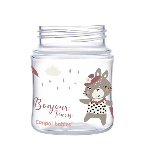 Canpol babies Láhev s širokým hrdlem Bonjour Paris růžová 120 ml