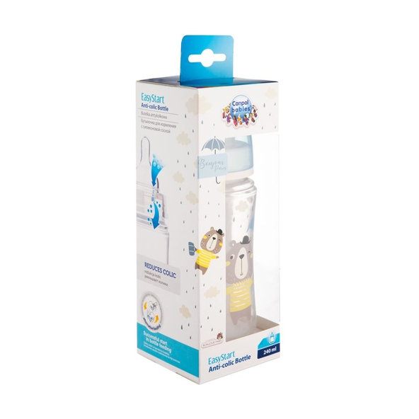 Canpol Babies Bonjour Paris široká kojenecká láhev modrá 240 ml