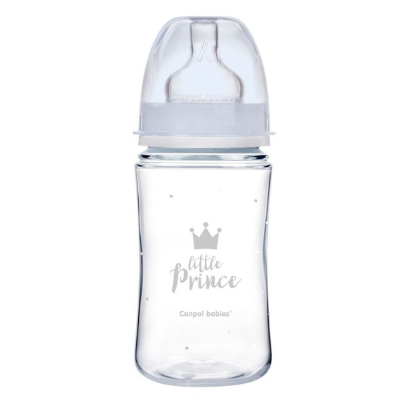 Canpol Babies láhev se širokým hrdlem Royal Baby modrá 240 ml