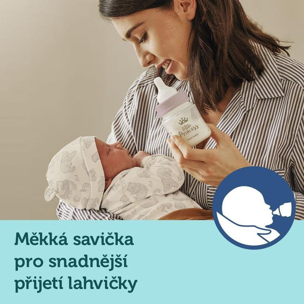 Canpol Babies láhev se širokým hrdlem Royal Baby modrá 240 ml