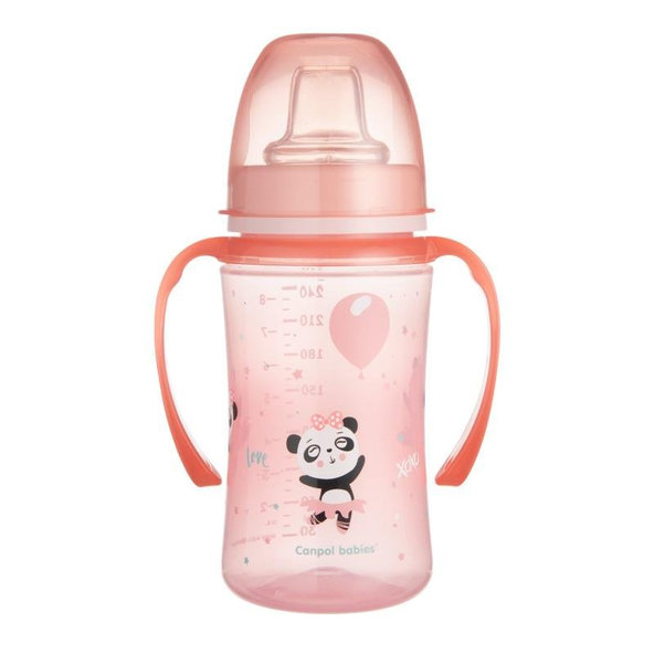 Canpol Babies Exotic Animals tréninkový hrneček růžový 240 ml