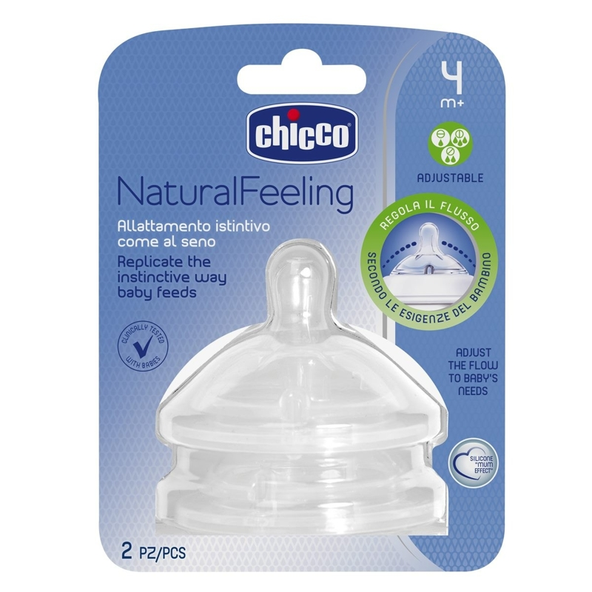 Chicco savička Natural Feeling nastavitelný průtok 4 m+ 2 ks
