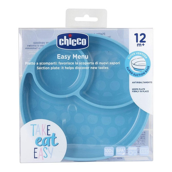 Chicco silikonový talíř modrozelená 12 m+