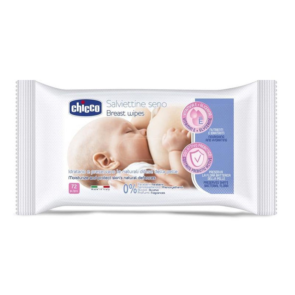 Chicco vlhčené ubrousky na prsa 72 ks