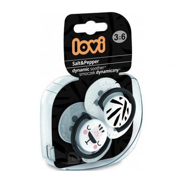 LOVI Salt & Pepper Dudlík dynamický silikonový 3–6 m 2 ks