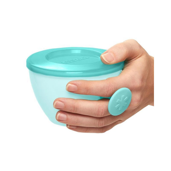 Skip Hop Easy Grab misky s držadlem Grey Teal 3 m+ 2 x 240 ml