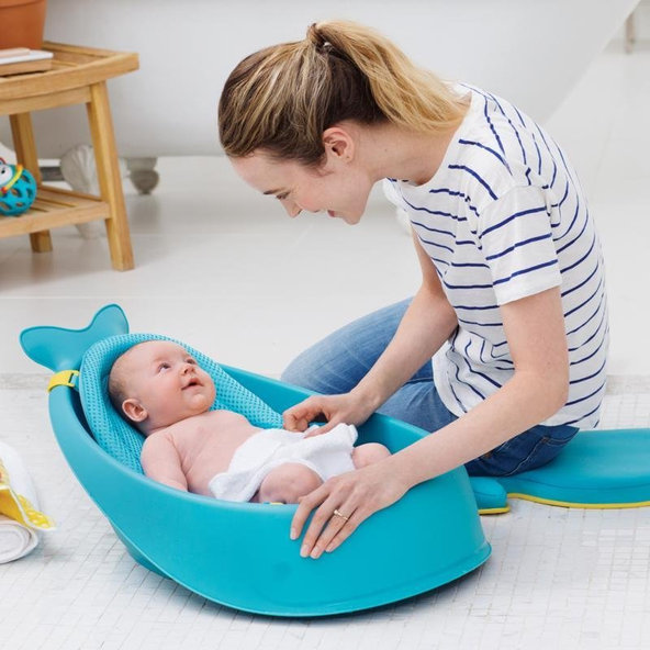 SKIP HOP Moby vanička s ergonomickou podložkou modrá