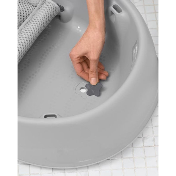 SKIP HOP Moby 3fázová vanička s ergonomickou podložkou šedá