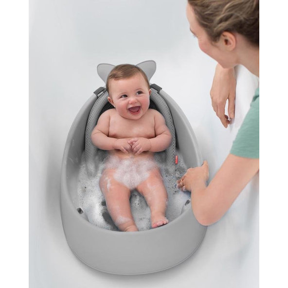 SKIP HOP Moby 3fázová vanička s ergonomickou podložkou šedá