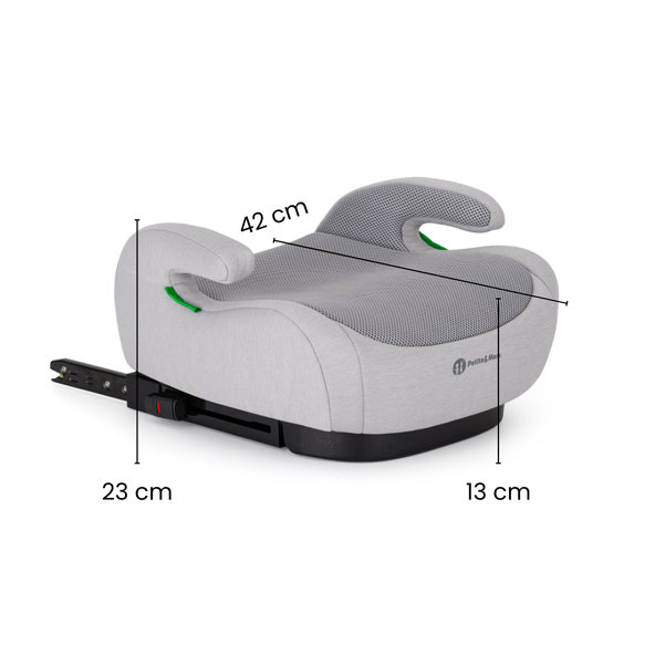 PETITE&MARS Podsedák Optimus Pro i-Size Air Gentle Grey 125–150 cm