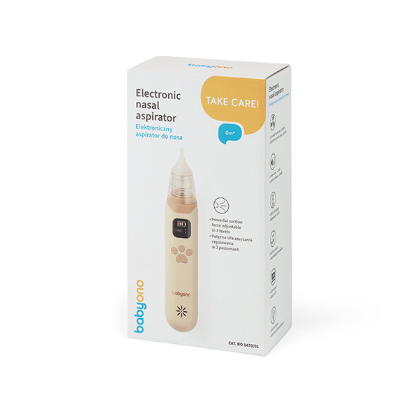 Babyono elektronická nosní odsávačka USB nabíjení béžová