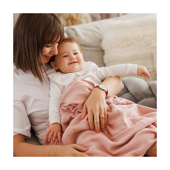 Babyono deka z přírodní bavlny 0 m+ 75×100 cm růžová