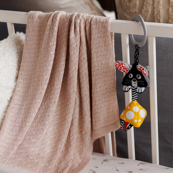 Babyono bambusová pletená deka světle béžová