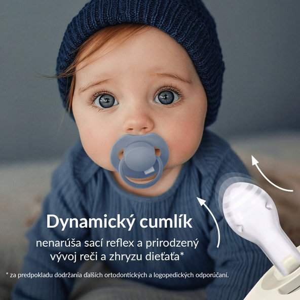 LOVI Prime Dudlík dynamický silikonový svítící Ivory/Blush 6–18 m 2 ks