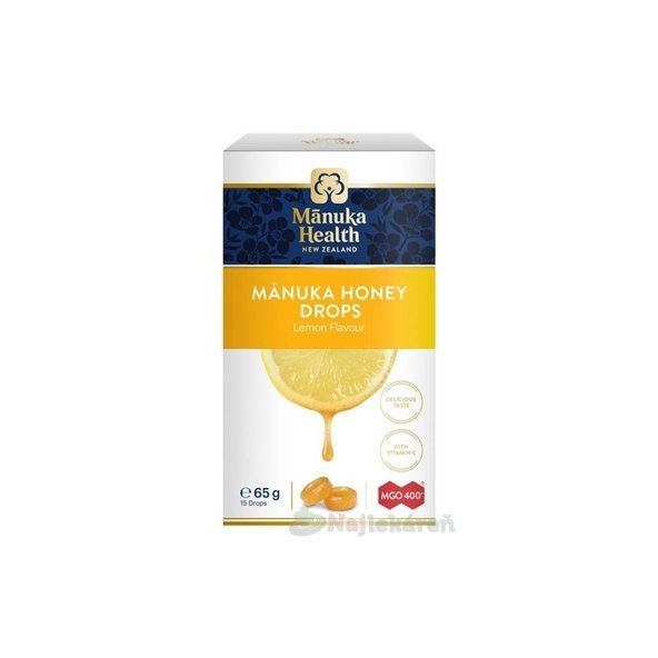 Manuka Health Manuka Honey drops pastilky citron 15 ks