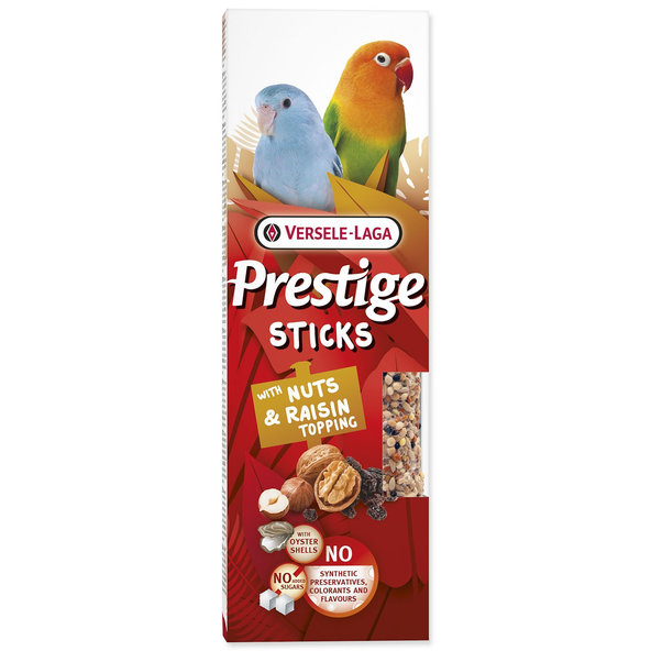 Versele-Laga Prestige tyčinky malí papoušci ořechy a rozinky 60 g 10 x 2 ks