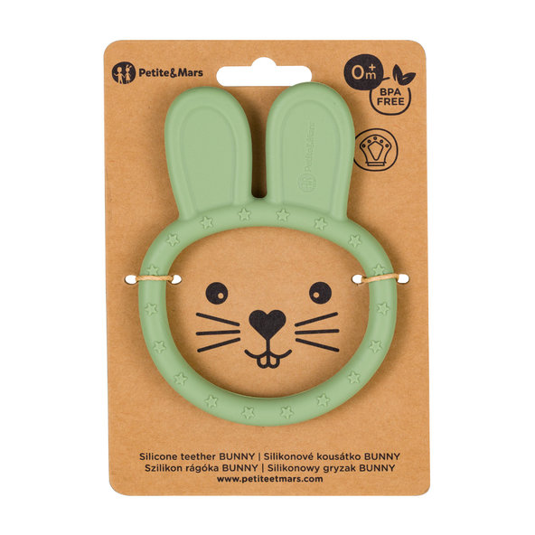 Petite&Mars silikonové kousátko Bunny Sweet Pea 0m+