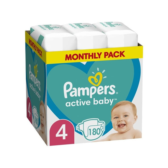 Pampers Active Baby jednorázové pleny 9–14 kg vel. 4 180 ks