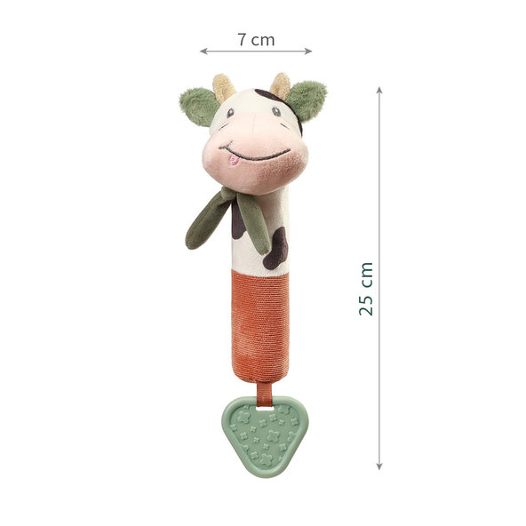Babyono Cow Bingo pískací hračka s kousátkem 6 m+