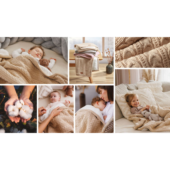 Babyono deka s fleecovou podšívkou 75×100 cm světle hnědá