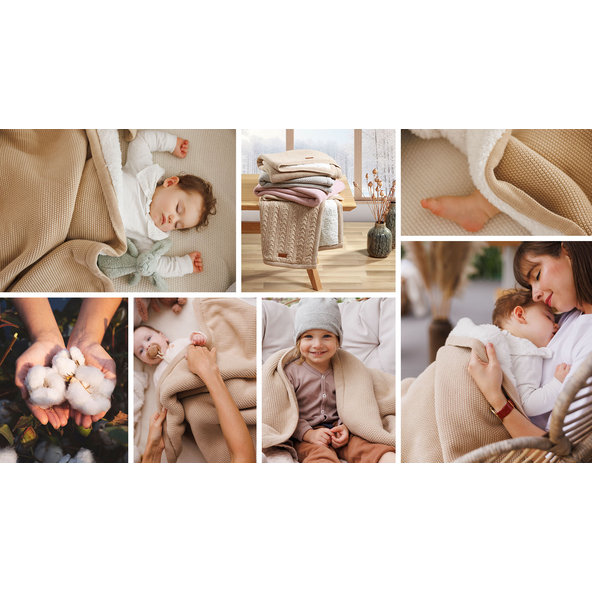 Babyono deka s fleecovou podšívkou 75×100 cm béžová