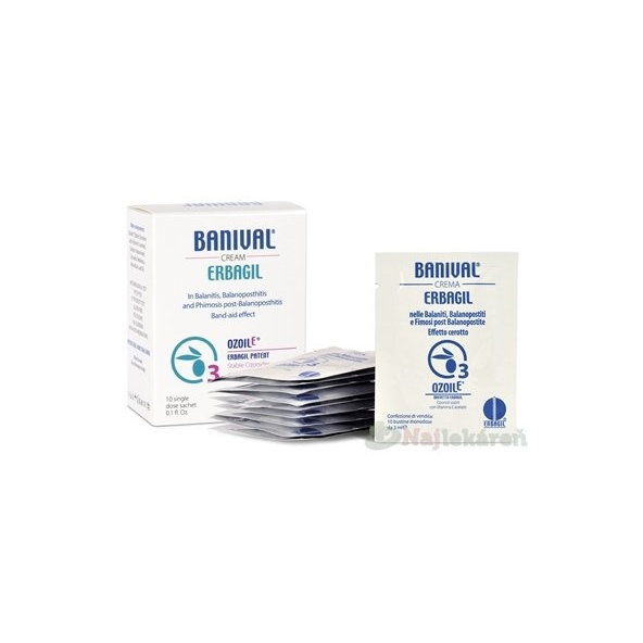 BANIVAL krém na balanopostitidu OzoilE 10 sáčků po 3 ml