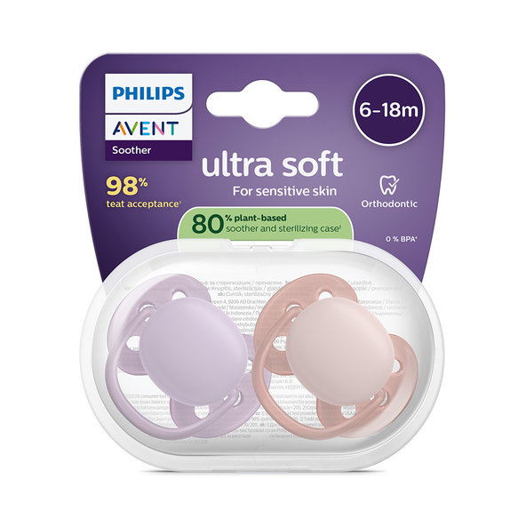 Philips AVENT Dudlík Ultra soft holka 6-18 m 2 ks