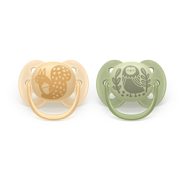 Philips AVENT Dudlík Ultra-soft s obrázkem 6-18 m neutral 2 ks