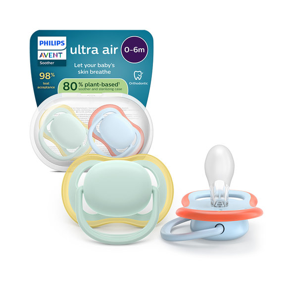 Philips AVENT Dudlík Ultra air 0-6 m modrý/zelený 2ks