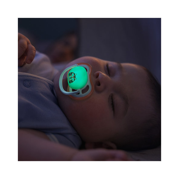 Philips AVENT Dudlík Ultra air s obrázkem noční 0-6 m modrý/zelený 2ks