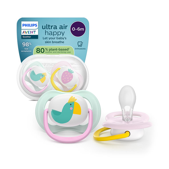 Philips AVENT Dudlík Ultra air obrázek 0-6m dívka 2ks