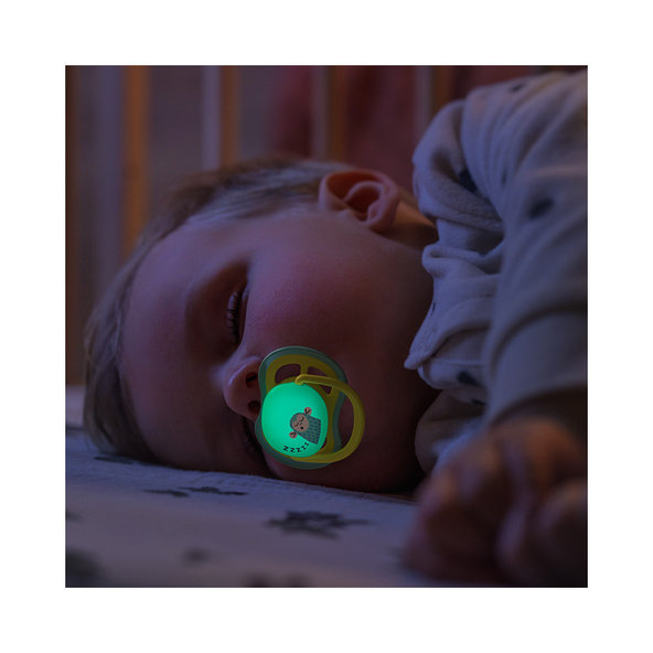 Philips AVENT Dudlík Ultra air s obrázkem noční 18m+ modrý/žlutý 2ks