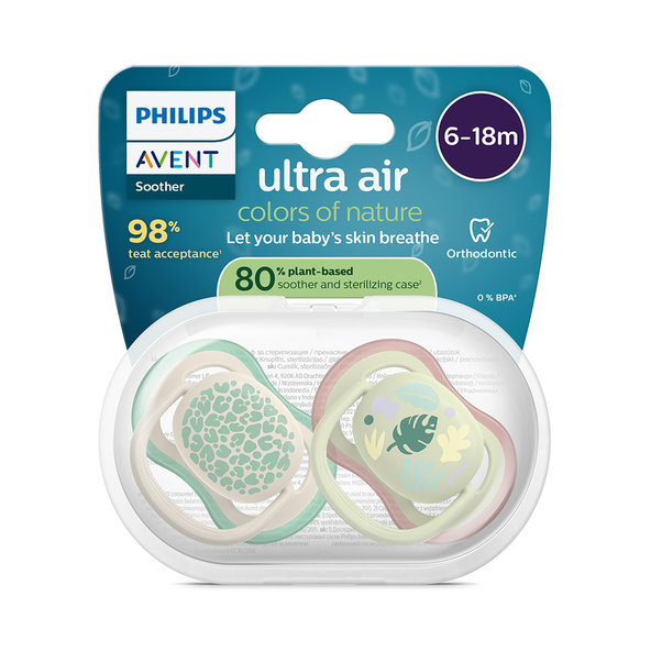 Philips AVENT Dudlík Ultra air s obrázkem 6-18 m neutral 2ks